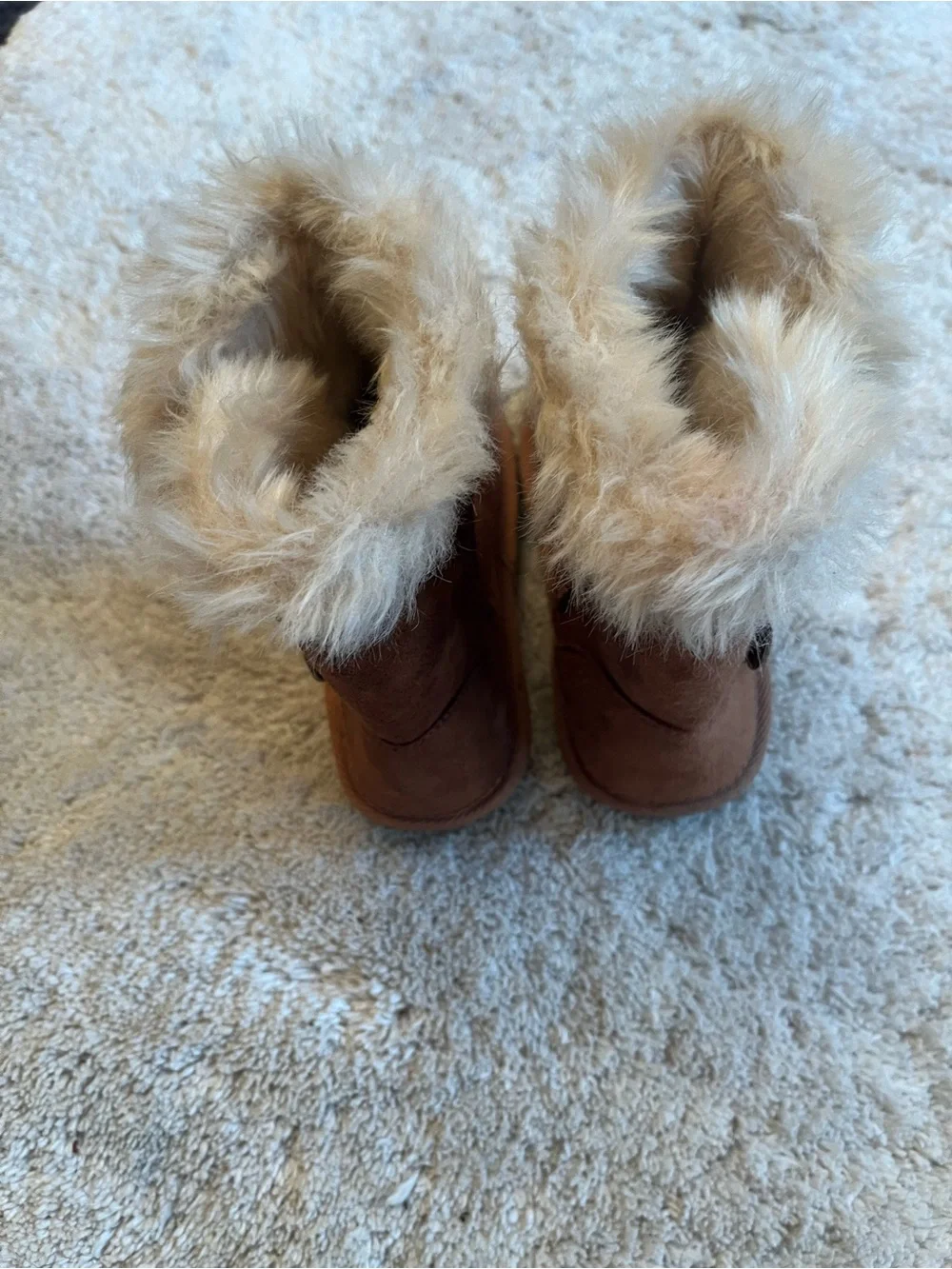 The Children's Place Brown Faux-Fur Cuff Booties